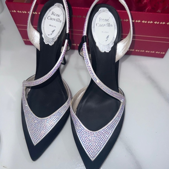Rene Caovilla Black & White Slingback size 37 7B - Picture 9 of 12